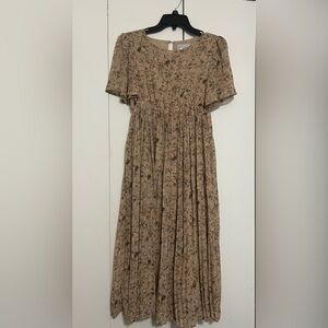 Hayden Beige Floral Maternity Dress